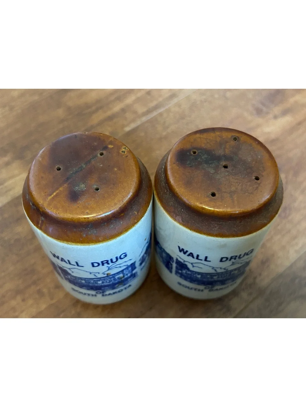 Vintage Wall Drug South Dakota Salt and Pepper Shakers Ceramic Set